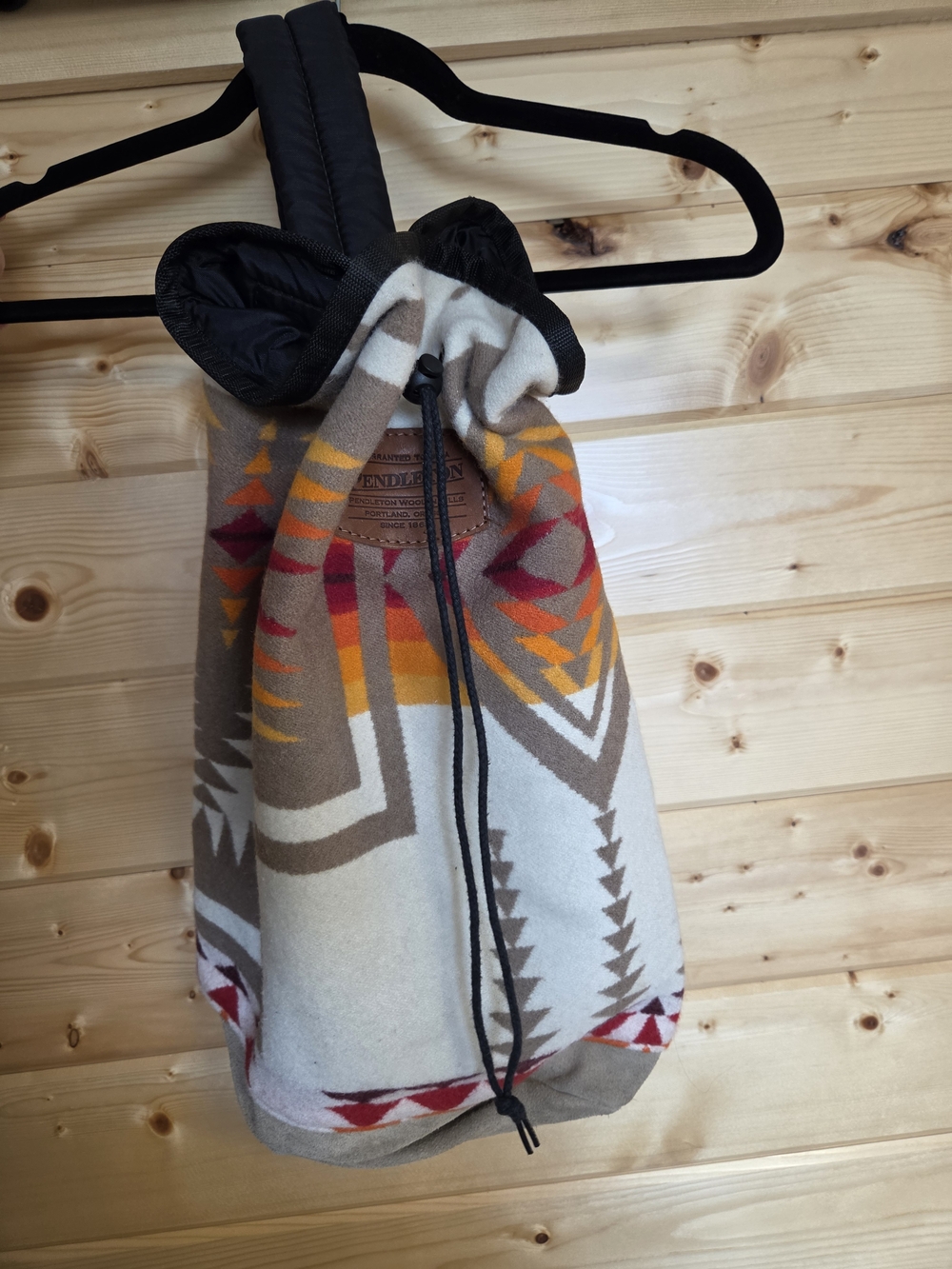 Pendleton Wool Drawstring Backpack - Beige Multi Navajo Pattern - Picture 1 of 7